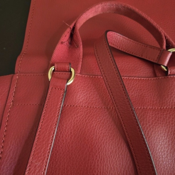 Coach Red Leather Backpack - Picture 8 of 13